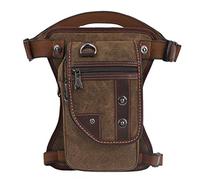 Xieben Lienzo Caer Bolsa De La Pierna para Hombres Mujeres Motocicleta Bicicleta Multiusos Cintura del Muslo Paquete De Fanny Hombre Viajes Montar Pesca Senderismo Ciclismo Al Aire Libre Bolsa Marrón