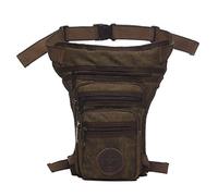 Xieben Lienzo Muslo Caer Bolsa De Pierna para Hombres Tactical Militar Motociclista Jinete Múltiples Bolsillos Cintura Paquete De Fanny Hombre Viajes Senderismo Escalada Ciclismo Al Aire Libre Café