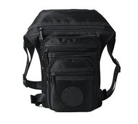 Xieben Nylon Impermeable Gota Bolsa De Pierna para Hombres Mujeres Motocicleta Montar Crossbody Hombro Cintura Paquete De Fanny Viajes Deportes Al Aire Libre Negro