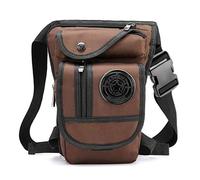 Xieben Nylon Táctica Bolsa De Pierna para Hombre Mujere Motocicleta Crossbody Hombro Bolso de Cintura Riñonera Fanny Pack Paquete Montar Viajes Senderismo Ciclismo Táctico Café