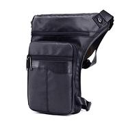 Xieben Oxford Riñonera Gota Bolsa de Pierna para Hombres Mujeres Motocicleta Moto Crossbody Cadera Bum Cintura Fanny Pack Viajar al Aire Libre Camping Pesca Senderismo Ciclismo Negro