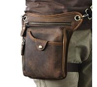 Xieben - Riñonera de Piel auténtica para Motocicleta, Bolsa de Viaje multifunción, riñonera para Hombro