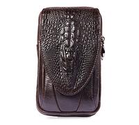 Xieben Vertical Leather Waist Pack Cinturón Funda para Hombres Mujeres Clip Holder Outdoor Travel Camping Cover Pouch Purse Fanny Bag Funda para Teléfono Celular Phone Café