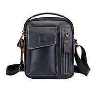 Xieben Vintage Bolsa De Mensajero De Hombro De Cuero para Hombres Mujeres Casual Business Briefcase Cross Body Pack Tote Bolsos De Teléfono Sling Chest Pouch Negro