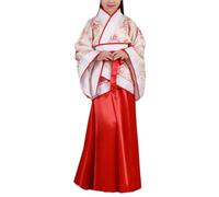 Xiedeai Chicas Ropa Traje Tang Estilo Chino Niños Escenario Mostrar Cosplay Trajes Antiguo Nacional Tradicional Drama Retro Folclórico Trajes (Tallas más Pequeñas), Rojo 120cm