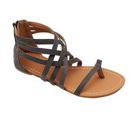 Xiedeai Verano Zapatos Mujer Sandalias Chanclas - Moda Bohemia Romanas Punta Plana Estilo Informal Cómodo Elegante Gladiador Playa Calzado (Los Zapatos Son Más Pequeños)
