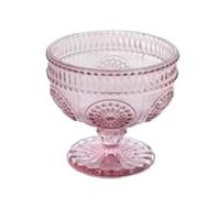 XIEHYA Copa De Helado Vajilla Tallada en Relieve de Vidrio Retro, 2 uds., Bol for Helado, Postre, Ensalada, frutero, hogar, Restaurante, Bar, Suministros de Comedor Bol De Helado(Pink)