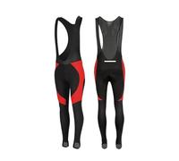 XIEHYA Culotte De Ciclismo con Forro Polar 2 Piezas de Forro Polar Invierno for Ciclismo, Mallas térmicas con Tirantes, Pantalones Reflectantes for Bicicleta Carretera y Carreras(Red,L)