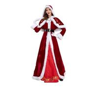 XIEHYA Disfraz Mamá Noel Disfraz de Navidad Clásico Lujo la Sra. Claus for Fiestas Navideñas, Cosplay Santa, Vestido Rojo, Reina del Carnaval(M)