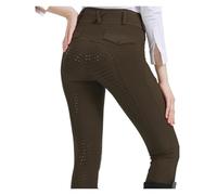 XIEHYA Pantalones De Equitación Pantalones de equitación Silicona Antideslizantes, Secado rápido y Ajustados, for exámenes ecuestres Mallas De Equitación(Brown,M)