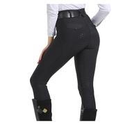 XIEHYA Pantalones De Equitación Pantalones de equitación Silicona Antideslizantes, Secado rápido y Ajustados, for exámenes ecuestres Mallas De Equitación(Black,S)
