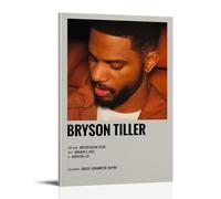 XIEJIANPPOZWE Póster Bryson Tiller para espacios interiores; lienzo adecuado para salas de estar, dormitorios, oficinas y pasillos.