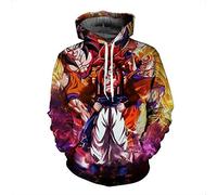 XIELH Sudadera Sudadera con Capucha De Moda Dragon Ball Sudaderas con Estampado 3D Hombres Pullover Tops Unisex De Manga Larga-S