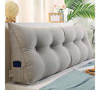 XIEMINLE Almohada lumbar triangular para cabecero de cama, sofá tatami, dormitorio, reposacabezas de cama, cojín de respaldo de lectura, almohada de lectura, cojín lumbar, 180 x 50 x 20 cm, color gris