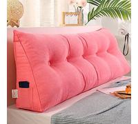 XIEMINLE Almohada lumbar triangular para cabecero de cama, sofá tatami, dormitorio, reposacabezas de cama, cojín de respaldo de lectura, almohada de lectura, cojín lumbar, 200 x 50 x 20 cm, color rosa