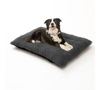 XIEMINLE Cama calmante para mascotas, colchón de felpa suave y cómodo para mascotas, acolchado cálido para cachorros, manta lavable con parte inferior antideslizante (110 x 75 x 10 cm, gris oscuro)