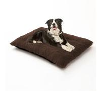 XIEMINLE Cama calmante para mascotas, colchón de felpa suave y cómodo para mascotas, acolchado cálido para cachorros, manta lavable con parte inferior antideslizante (93 x 65 x 10 cm, marrón)