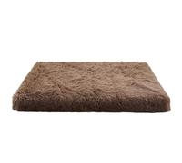 XIEMINLE Cama calmante para perro, lavable, para cachorros, almohada de felpa con funda extraíble, colchón suave y esponjoso con parte inferior antideslizante (120 x 80 x 10 cm, marrón)
