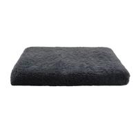 XIEMINLE Cama calmante para perro, lavable, para cachorros, almohada de felpa con funda extraíble, colchón suave y esponjoso con parte inferior antideslizante (75 x 50 x 8 cm, gris oscuro)