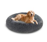 XIEMINLE Cama calmante para perros, esponjosa, antiansiedad, lavable, para perros, gatos, almohada de felpa para mascotas, cojín redondo para gatos, colchón cálido para cachorros con parte inferior