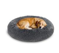 XIEMINLE Cama grande para perros con forma de dona, redonda, calmante, antiansiedad, suave, lavable, cojín para perros y gatos, esponjoso, cálido, nido de felpa para cachorros con parte inferior