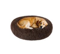 XIEMINLE Cama grande para perros con forma de dona, redonda, calmante, antiansiedad, suave, lavable, cojín para perros y gatos, esponjoso, cálido, nido de felpa para cachorros con parte inferior