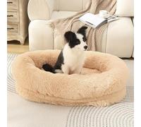 XIEMINLE Cama ortopédica para perros y gatos, sofá mullido para perros con refuerzo de cuatro lados, sofá de felpa para mascotas, sofá cálido para mascotas, cojín calmante con parte inferior