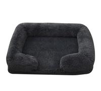 XIEMINLE Cama para perro mullida para mascotas, sofá para perros con forro impermeable, sofá para mascotas con cojín de refuerzo de tres lados y parte inferior antideslizante, nido para cachorros con