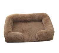 XIEMINLE Cama para perro mullida para mascotas, sofá para perros con forro impermeable, sofá para mascotas con cojín de refuerzo de tres lados y parte inferior antideslizante, nido para cachorros con