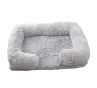 XIEMINLE Cama para perro mullida para mascotas, sofá para perros con forro impermeable, sofá para mascotas con cojín de refuerzo de tres lados y parte inferior antideslizante, nido para cachorros con