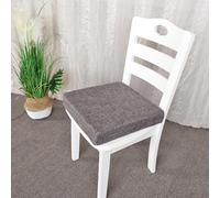 XIEMINLE Cojín cuadrado para silla de comedor de interior, algodón y lino, lavable, con funda extraíble, para oficina, balcón, sala de estar (40 x 40 x 8 cm, gris oscuro)
