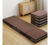 XIEMINLE Colchón plegable, colchón plegable de espuma de alta densidad, cama plegable de 4 pliegues, cómoda alfombrilla de camping con funda extraíble para sofá, cama, camping, viajes, oficina (120 x