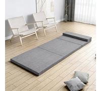 XIEMINLE Colchón plegable de espuma de alta densidad, cómodos colchones de suelo, sofá cama, futón, colchón, tapete de camping, plegable en cuatro, funda lavable a máquina (100 x 200 x 5 cm, gris