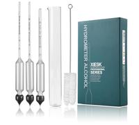 XIESK Alcoholímetro 0-100% Vol% para alcohol, destilados, whisky, vodka, etc., para la prueba de alto contenido de alcohol, incluye cilindro de latón e instrucciones en alemán (idioma español no