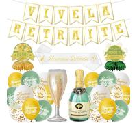 Xietaea - Kit de globos para decoración de jubilación, bandera, diseño de bandera, para fiesta de hombre y mujer