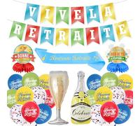 Xietaea - Kit de globos para decoración de jubilación, bandera, diseño de bandera, para fiesta de hombre y mujer