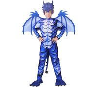 XIEXIESHER Disfraz Dragón Niño, Jumpsuit con Capucha y Cola, Disfraz Pterosauro Niño, Carnaval, Halloween, Navidad y Fiestas Costumes Dragón Adecuado 4 5 6 7 8 9 10 Años(120cm)