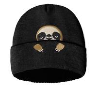 XIEXIESHER Gorro perezoso Beanie Hut Haube Regalo para Mujeres Señoras Dulce Divertido Lindo Perezoso Cosas Decorativas Sombrero de Punto con Bordado Regalo de Navidad
