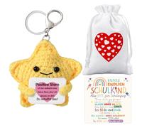 XIEXIESHER Patate Positive, Estrella, Regalo Carta Inicio Curso, Porta Llaves y Saco Incluidos, Ideal para Amigos, Niños, Maestros, Regalo Chistoso Económico, Útil para Mujer