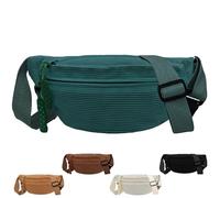 XIEXIESHER Riñonera Mujer, Bolsa de Cintura, Cord Brusttasche, Sport Hüfttaschen für Damen Herren Outdoor Reise Laufen Schule(Malachitgrün)