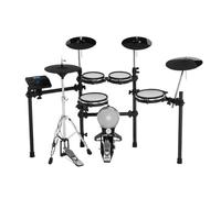 XIEXIEUS Tambores electrónicos profesionales Tambor digital plegable portátil Tambor electrónico Instrumentos musicales Set cinco tambores y tres platillos