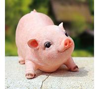 XIFIRY Estatua de gnomos de jardín de Animales, Lindo Cerdo, Divertida Escultura al Aire Libre, Adornos de Resina para césped, decoración de Interiores y Exteriores, Figuras para jardín y casa (Cerdo