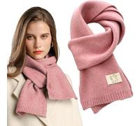 XIFRIKA Bufanda de Mujer de Punto Suave sin Flecos de Color Rosa. Pañuelo de Invierno Elegante, Cálido, Sin Picor. Chal Invernal de Tamaño 160x20 cm.