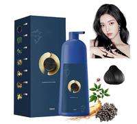 Xifyjus Crema colorante para el Cabello a Base de Plantas, Champú para teñir el Cabello con Burbujas, Champú para teñir el Cabello con Plantas de Burbujas(Natural Black)