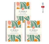 Xifyjus La Biblia En Un Año: Un Recorrido De 52 Semanas Por La Palabra De Dios, NuEVA Biblia En Espiral 2025 Con Espacio Para Tomar Notas, Herramientas De Estudio Semanal Anual Para Mujeres(2pcs)