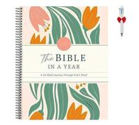 Xifyjus La Biblia En Un Año: Un Recorrido De 52 Semanas Por La Palabra De Dios, NuEVA Biblia En Espiral 2025 Con Espacio Para Tomar Notas, Herramientas De Estudio Semanal Anual Para Mujeres(3pcs)