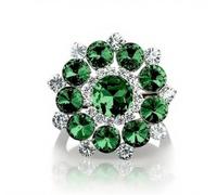 XIGAWAY Anillo ajustable de diamantes de imitación de gran tamaño para mujer, anillo geométrico brillante en verde, rojo, azul, blanco, amarillo (joyería de moda de verano 2024), diamantes de