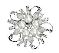 XIGAWAY Broche caprichoso de perlas de aleación en forma de U para mujer, pin dulce y juguetón en oro/plata, 4,5 cm de diámetro (2024), talla única, Metal