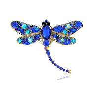 XIGAWAY Broche de libélula para mujer con diamantes de imitación, pin de aleación para ropa para chaquetas y blusas, 1, Metal
