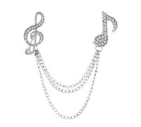 XIGAWAY Broche de nota musical para mujer, aleación dorada y plateada, elegante pin para decoración de blusa, bufanda, solapa, talla única, Metal